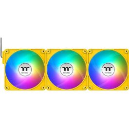 Thermaltake CT120 EX Reverse ARGB Sync PC Ventilador de Refrigeración 120mm Pack 3, Iluminación ARGB, Amarillo Bumblebee