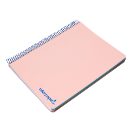 Liderpapel Cuaderno Espiral A5 Micro Wonder Tapa Plástico 120h 90gr Cuadro 5mm Rosa