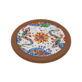 Salvamantel Salamandras Versa 20x20 cm, cerámica con base de corcho (4 Unidades)