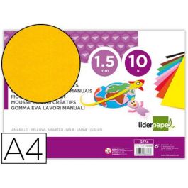 Goma Eva Liderpapel Din A4 60 gr-M2 Espesor 1,5 mm Amarillo Paquete De 10 Hojas