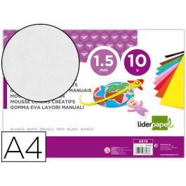 Goma Eva Liderpapel Din A4 60 gr-M2 Espesor 1,5 mm Blanco Paquete De 10 Hojas