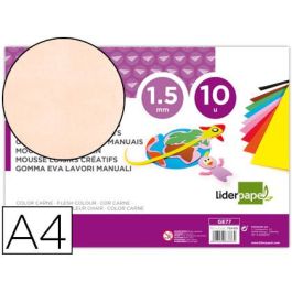 Goma Eva Liderpapel Din A4 60 gr-M2 Espesor 1,5 mm Carne Paquete De 10 Hojas