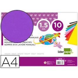 Goma Eva Liderpapel Din A4 60 gr-M2 Espesor 1,5 mm Violeta Paquete De 10 Hojas