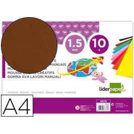 Goma Eva Liderpapel Din A4 60 gr-M2 Espesor 1,5 mm Marron Paquete De 10 Hojas