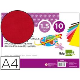 Goma Eva Liderpapel Din A4 60 gr-M2 Espesor 1,5 mm Rojo Paquete De 10 Hojas Precio: 2.50000036. SKU: B16L3VXC6Y