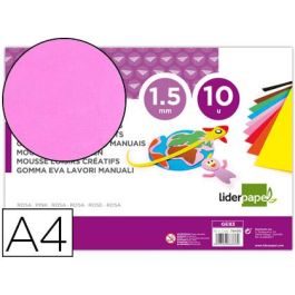 Goma Eva Liderpapel Din A4 60 gr-M2 Espesor 1,5 mm Rosa Paquete De 10 Hojas