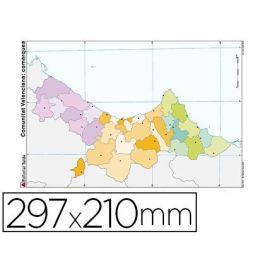 Mapa Mudo Color Din A4 Comunidad Valenciana Politico 100 unidades