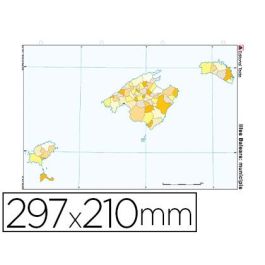Mapa Mudo Color Din A4 Islas Baleares Politico 100 unidades