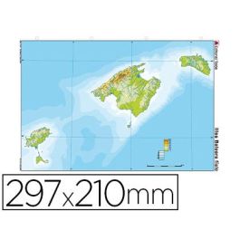 Mapa Mudo Color Din A4 Islas Baleares Fisico 100 unidades