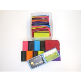 Portatarjetas de Crédito PVC Base Opaca Capacidad 10 Tarjetas Expositor 30 Unidades Colores Surtidos 95x65mm Portatarjetas de Crédito PVC Base Opaca Capacidad 10 Tarjetas Expositor 30 Unidades Colores Surtidos 95x65mm