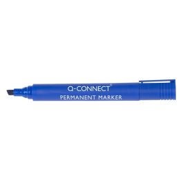 Rotulador Q-Connect Marcador Permanente Azul Punta Biselada 5 mm 10 unidades