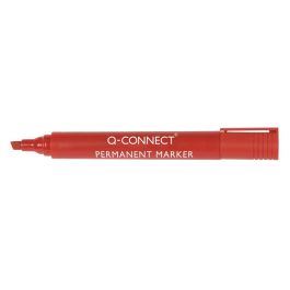 Rotulador Q-Connect Marcador Permanente Rojo Punta Biselada 5 mm 10 unidades