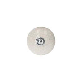 Rei Pomos Redondos para Mueble E509, Pack 4 Unidades, Porcelana y Metal, Acabado Blanco, Ø40mm