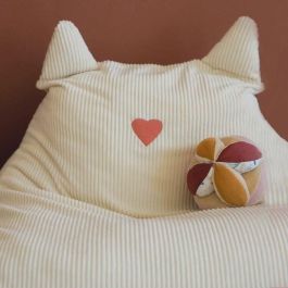 Domiva DOM3700948341094 Puf Honey Moon de Pana Suave y Esponjoso con Orejas de Gato