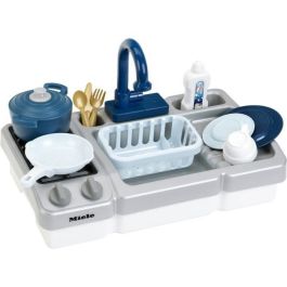 Klein AUC1700675656071 Fregadero de Juguete para Niños Cocina Miele, Grifo de Agua Funcional, con Muchos Accesorios para Juego Simulado
