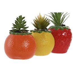 DKD Home Decor Planta Artificial Shabby Decoración Colores Surtidos (Rojo, Amarillo) 9x14x9 cm Pack 6 Unidades