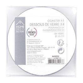 Home Deco Factory Juego de 4 Posavasos Vinil Diámetro 10 cm