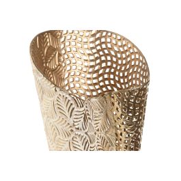 DKD Home Decor Jarrones Glam de Metal Dorado Beige 27x56x27 cm Set de 3 Piezas (2 Unidades)