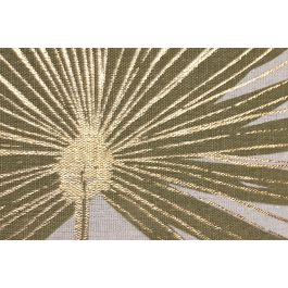 DKD Home Decor Cojín Boho de Algodón y Yute, Natural, Verde y Dorado, 45 x 45 cm (2 Unidades)