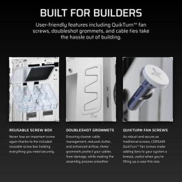 Corsair 5000T RGB Caja PC Gaming Semitorre ATX Cristal Templado con Ventana Blanca