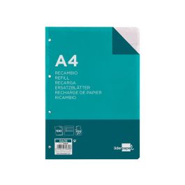 Recambio Liderpapel A4 100 Hojas 100 gr-M2 Rayado Horizontal Con Margen 4 Taladros 24 unidades