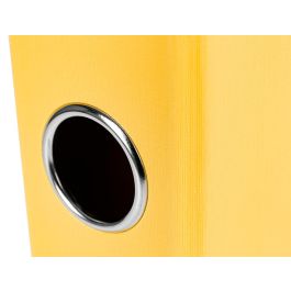 Archivador De Palanca Liderpapel Folio Documenta Forrado Pvc Con Rado Lomo 52 mm Amarillo Compresor