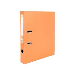 Archivador De Palanca Liderpapel Folio Documenta Forrado Pvc Con Rado Lomo 52 mm Naranja Compresor Metalico 6 unidades