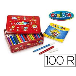 Carioca Kit Rotuladores + Álbum Colores Surtidos Caja De Metal 100 Ud Precio: 21.49999995. SKU: B15PT56RYY