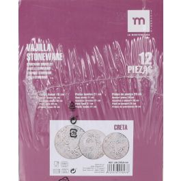 La Mediterranea Vajilla 12 Piezas Creta Monaco Ivory Brillo (2 Unidades)