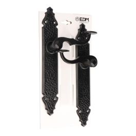 Edm Juego de Manillas 272 Negro. Placa Acero Maneta Aluminio 275x45mm.