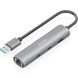 Aisens ASUC-4P036-GR Hub USB 4 Puertos con 2xUSB-C, 1xUSB-A y 1xRJ45 Gigabit Ethernet, Color Gris Precio: 16.50000044. SKU: B176AM278M