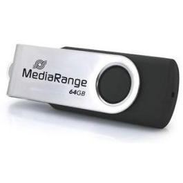 MediaRange MR1953 USB-C 64GB USB 3.2 Gen1 80 MB/s Girar Negro Plata