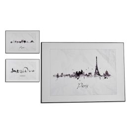 Cuadro Ciudad Negro Blanco Aglomerado (81,5 x 3 x 121 cm) (3 Unidades)