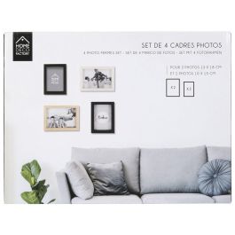 Home Deco Factory Juego de 4 Marcos Fotos Madera Negro para 13x18 cm y 10x15 cm