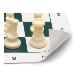 Cayro Juego de Ajedrez Escolar con Tablero de Plástico de 50x50 cm y Piezas, en Bolsa con Cremallera