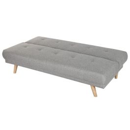 DKD Home Decor Sofá Cama Scandi de Poliéster y Rubberwood Gris 80 x 76 x 172 cm