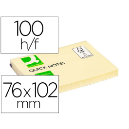 Q-connect Bloc de notas adhesivas quita y pon 76x102 mm con 100 hojas color amarillo Precio: 9.5000004. SKU: B1KJRWJWSF