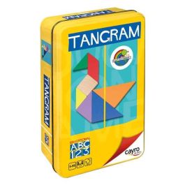 Juego tangram de madera colores en caja de metal 15x15x3 cm Juego tangram de madera colores en caja de metal 15x15x3 cm
