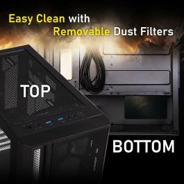 Bitfenix BIT1741675838926 Caja PC Apollo ARGB Semitorre ATX Negra - Sin fuente de alimentación