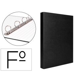 Liderpapel Carpeta de 4 anillas 25mm Folio Negra Cartón Forrado Precio: 5.50000055. SKU: B16ZMC97TL