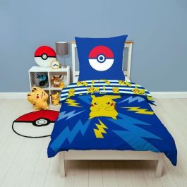 Pokemon AAARQ16153 - Juego de Cama Reversible Pikachu IV - Microfibra - 1 Funda Nórdica 140x200 cm + 1 Funda Almohada 63x63 cm