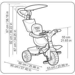 Triciclo baby plus music rosa 91,2x98,3x51,5 cm