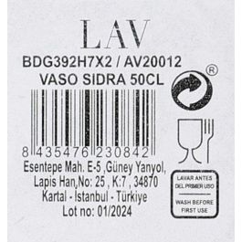 Vaso Sidra 51Cl Bodega Lav (48 Unidades) Vaso Sidra 51Cl Bodega Lav (48 Unidades)