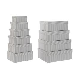 Caja DKD Home Decor Gris Blanco 33.5 x 15.5 x 43.5 cm Set de 10 Precio: 45.8900002. SKU: S3042848