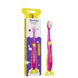 NORDICS ORAL CARE 6.900 Cepillo Dental para Niños 2+ Años, Filamentos Ultrasuaves, Diseño Dinosaurio Rosa, Mango Ergonómico Precio: 4.49999968. SKU: B17LD5347F