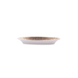 Bidasoa Deneb Hydrozero Bandeja Oval de Porcelana Marrón 19x11 cm, Acabado Brillo, Apta Lavavajillas y Microondas (6 Unidades)