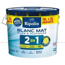 Ripolin RIP31744269062004 Pintura Pared y Techo 2 en 1 Blanco Mate 10L + 2L Gratis Precio: 106.50000009. SKU: B1G7J6J52V
