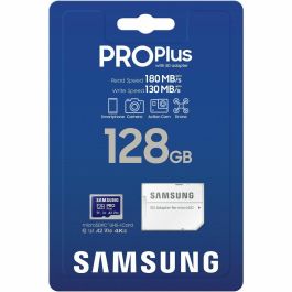 Tarjeta de Memoria Micro SD con Adaptador Samsung MicroSDHC PRO Plus 128GB