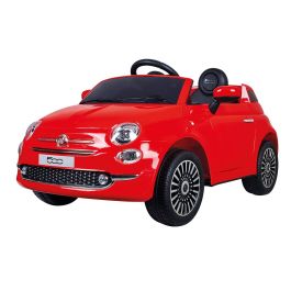 Tachan Fiat 500 Coche Eléctrico 6V Rojo con Mando Radio Control 2.4G para Padres, Luces, Sonidos, USB y Suspensión