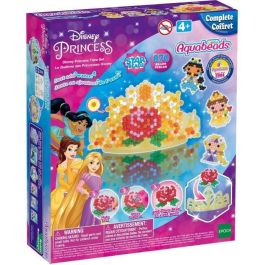 Aquabeads Set de Perlas de Agua La Tiara de las Princesas Disney - Crea Diademas de Belle, Jasmine y Rapunzel con Plantillas